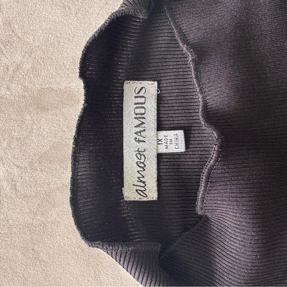 Almost Famous Ruched-Side Mock Neck Dress - Picture 4 of 4